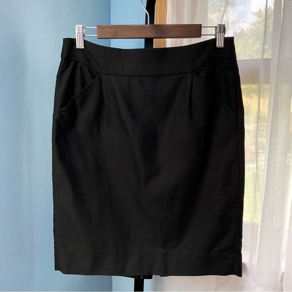 J. Crew Black Cotton The Pencil Skirt - Picture 2 of 8